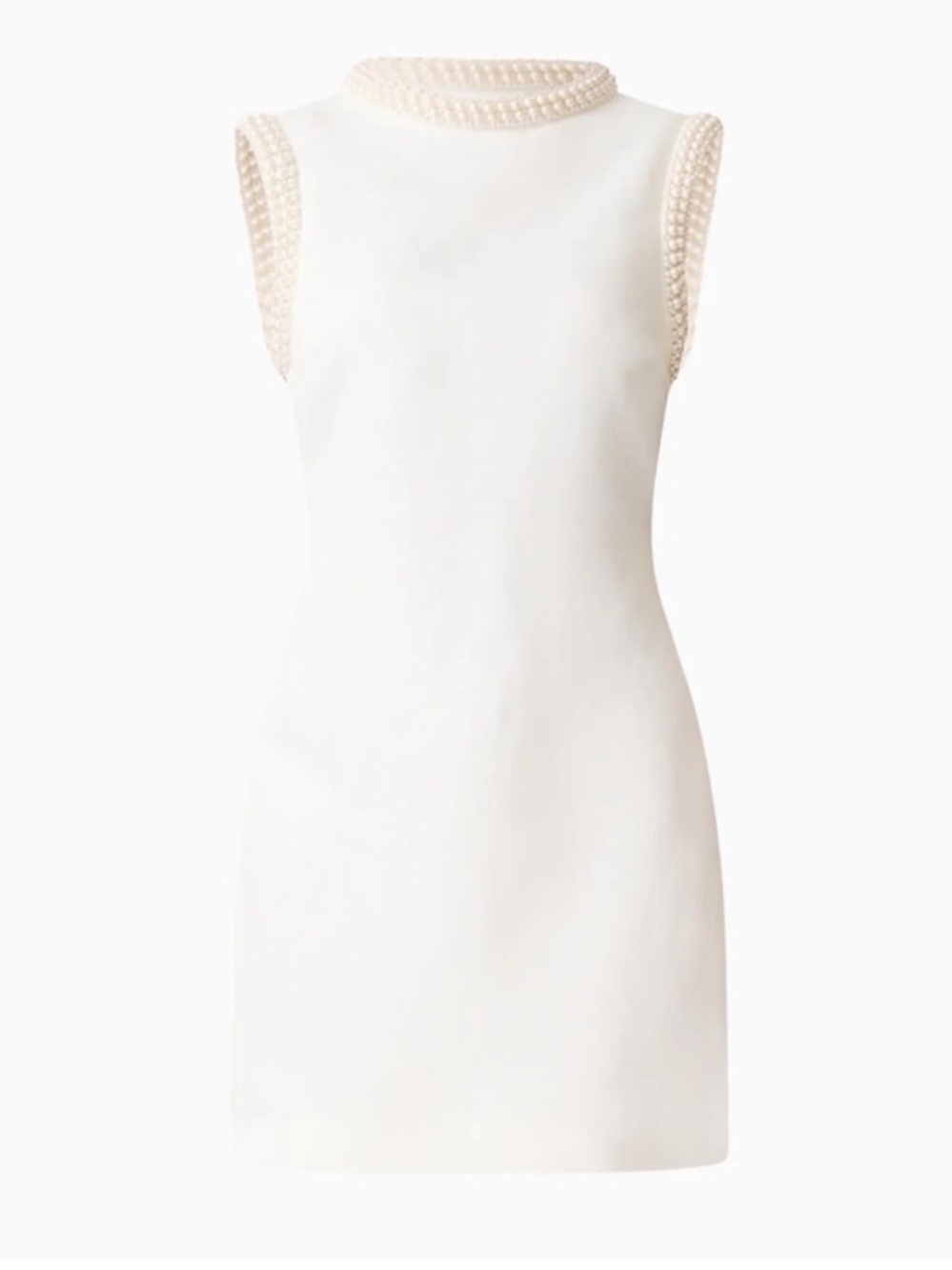 elliatt sia white pearl detail high neckline satin shift mini dress size large - Picture 12 of 13